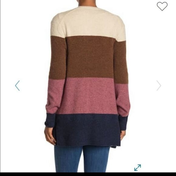 Madewell Striped Print Cozy Short Walk Cardigan, Size Small - Picture 2 of 6